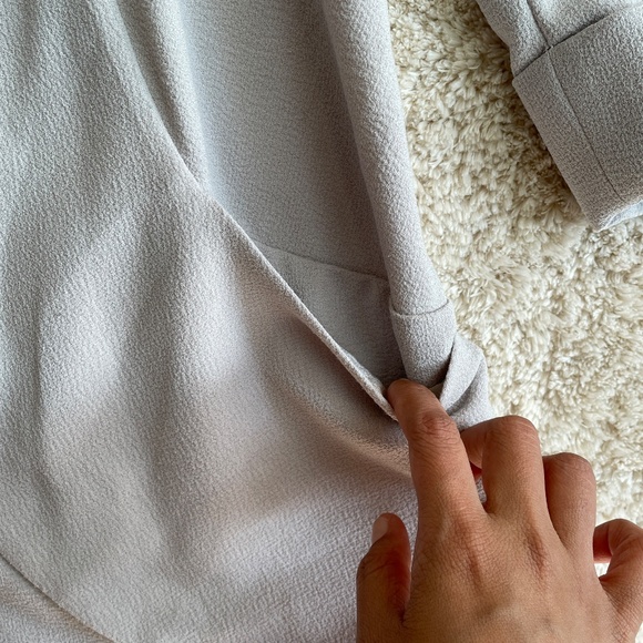 ARITZIA Wilfred Size 4 Chevalier Open Front Jacket Blazer Gray Crepe Lightweight - Picture 3 of 9